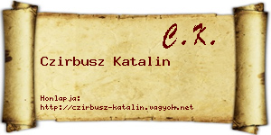 Czirbusz Katalin névjegykártya